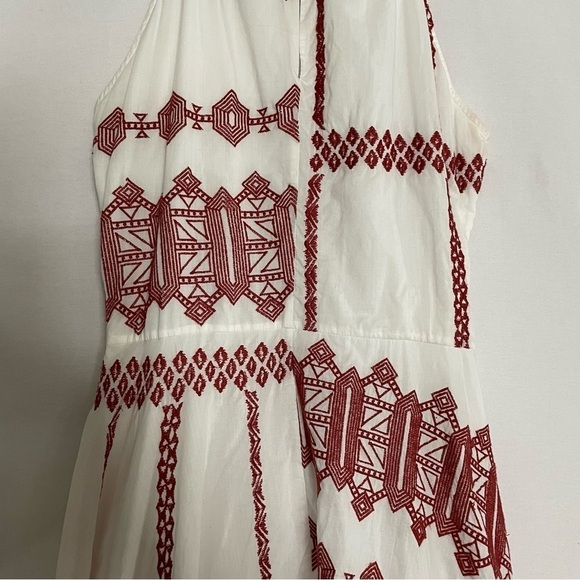 Joie Embroidered Boho Milanira Maxi Dress In Porcelain Handkerchief Hemline - Picture 7 of 16